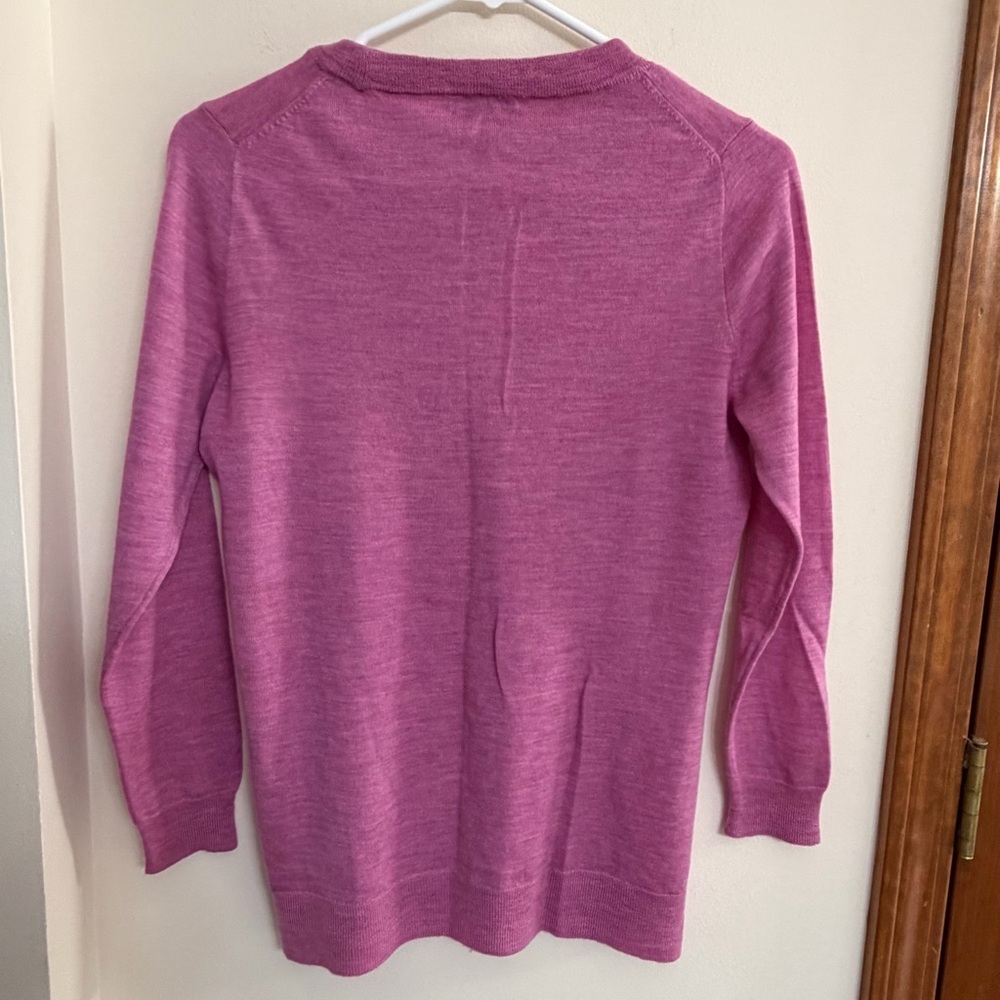J. Crew Merino Wool Vibrant Pink Knit Top - Picture 5 of 5